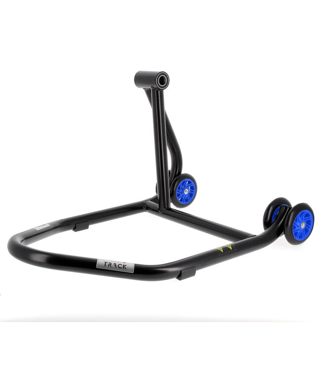 BIHR BIHR Home Track Left Single Arm Paddock Stand Matt Black Blue Wheels