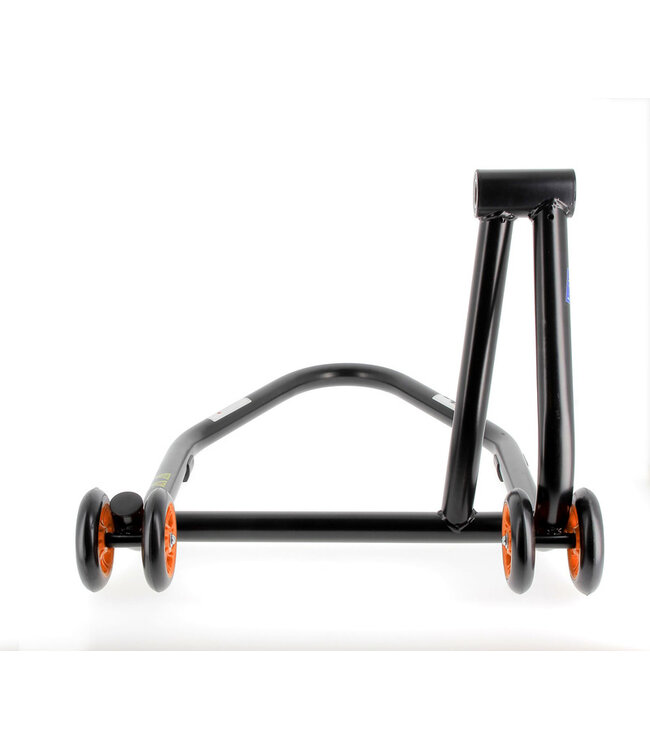 BIHR BIHR Home Track Left Single Arm Paddock Stand Matt Black Orange Wheels