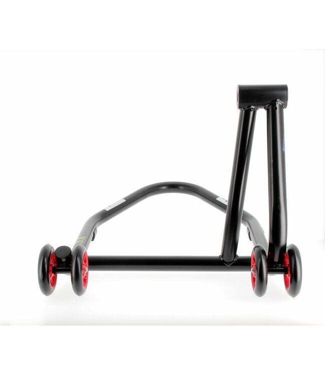 BIHR BIHR Home Track Left Single Arm Paddock Stand Matt Black Red Wheels