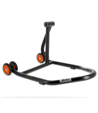 BIHR BIHR Home Track Right Single Arm Paddock Stand Matt Black Orange Wheels