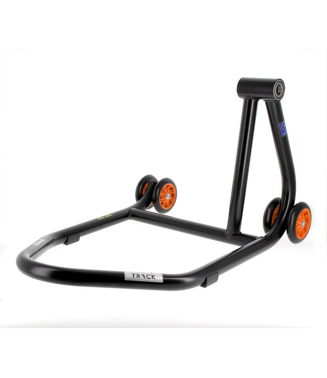 BIHR BIHR Home Track Right Single Arm Paddock Stand Matt Black Orange Wheels