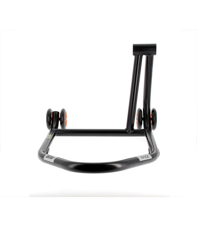 BIHR BIHR Home Track Right Single Arm Paddock Stand Matt Black Orange Wheels