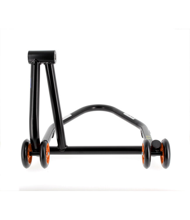 BIHR BIHR Home Track Right Single Arm Paddock Stand Matt Black Orange Wheels