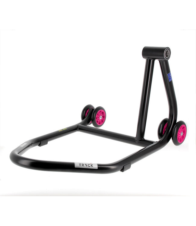 BIHR BIHR Home Track Right Single Arm Paddock Stand Matt Black Pink Wheels