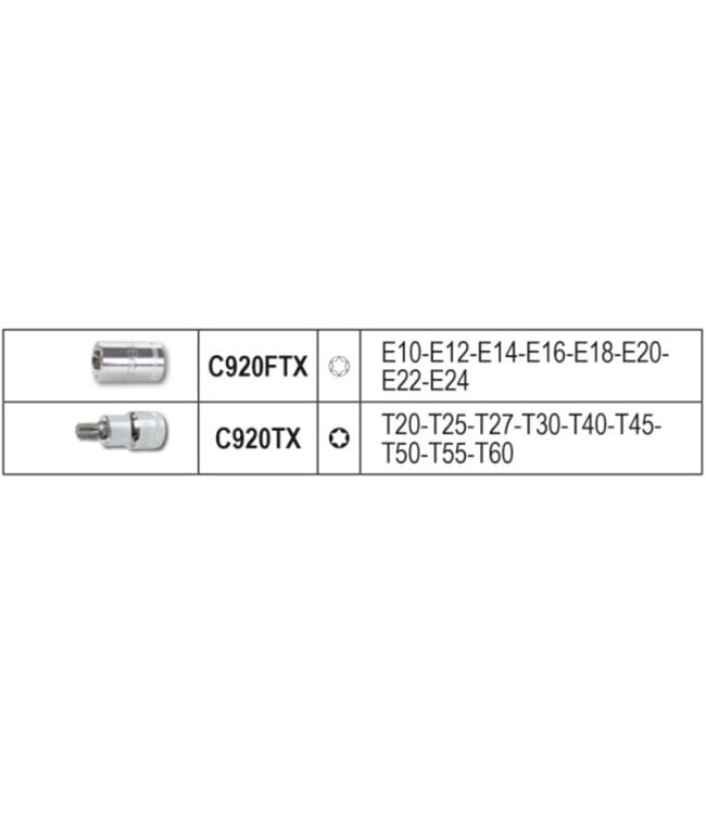 BETA BETA 1900M Slag kit voor 8x12 mm / 15M + 17-delig set van dopsleutels