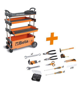 BETA BETA Inklapbare gereedschapswagen + 100 Beta gereedschappen