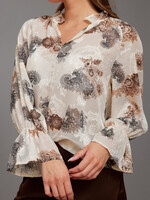 RUT&CIRCLE MOLLY BLOUSE,  MULTI FLOWER PRINT