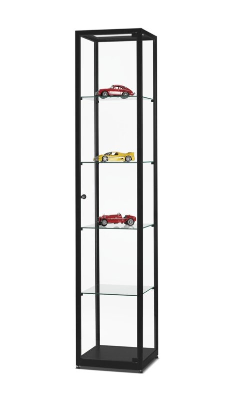 Glass display cabinet WMS 400 black anodised