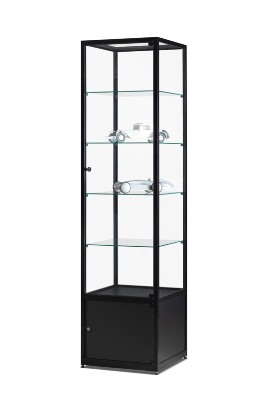 Vitrine WMS 500 zwart met onderkast