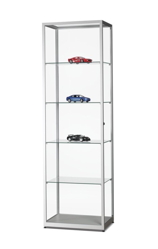 Glass display cabinet WMS 600 silver anodised