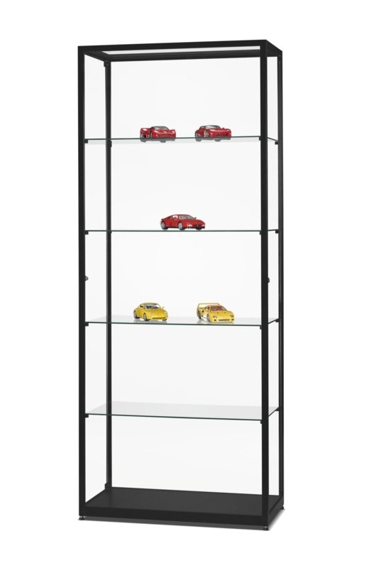Glass display cabinet WMS 800 black with pivoting doors on the side