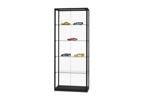 Vitrine WMS 800 schwarz mit Drehtüren im front