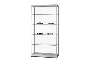 Glass display cabinet WME 1000 silver anodised