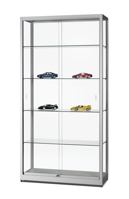 Vitrine WME 1000 zilver geanodiseerd