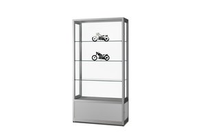 Ausstellungsvitrine V8 1000 silber mit Unterschrank - Staubdicht