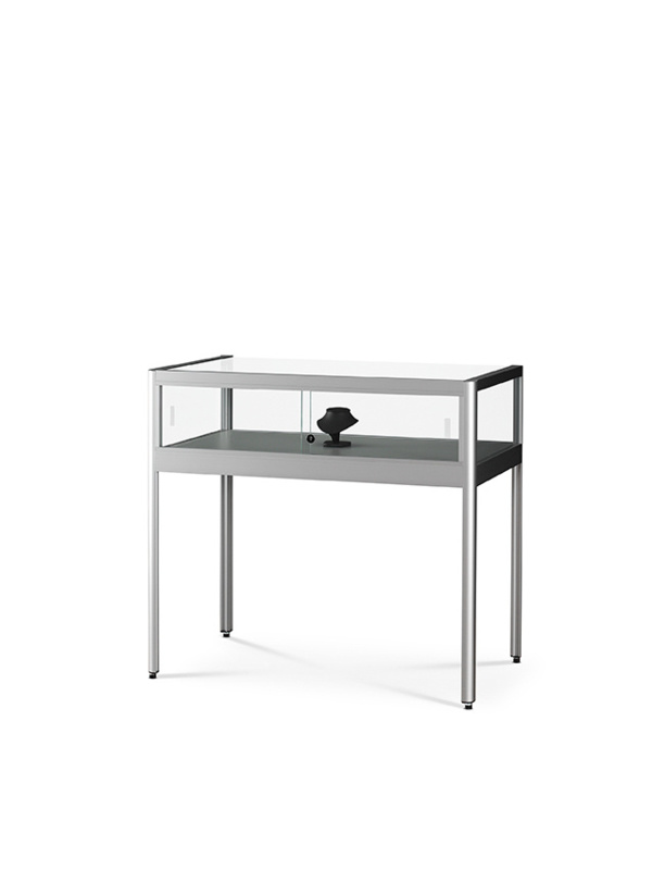 Tafelvitrine TAV 1000 zilver geanodiseerd