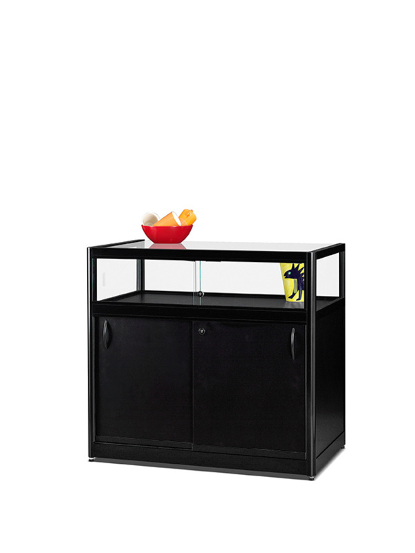 Table showcase 1000 black with storage