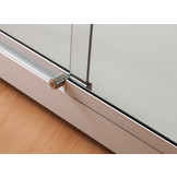 Vitrine 311 1000 silber mit Unterschrank und LED Seitenbeleuchtung