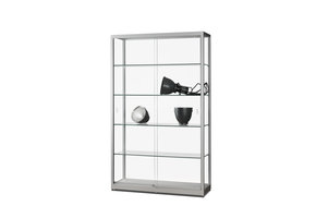 Glass display cabinet WME 1200 silver anodised