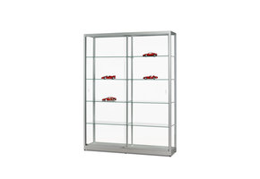 Glass display cabinet WME 1500 silver anodised