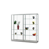 Glass display cabinet WME 1976 silver anodised