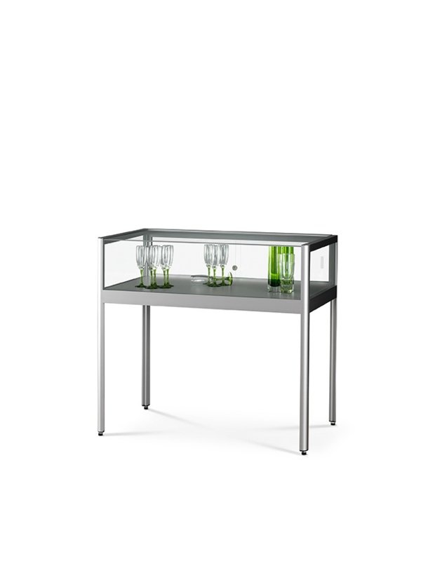 Table showcase 1200 silver anodised