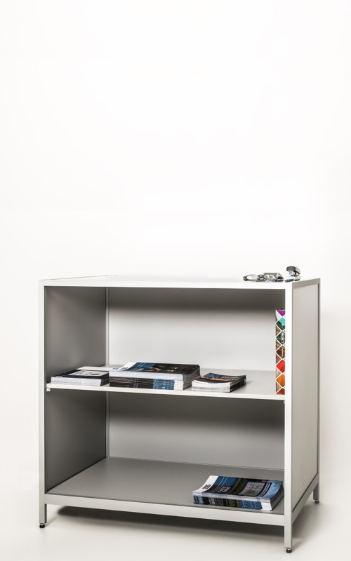 Wooden counter 812 1000 silver anodised