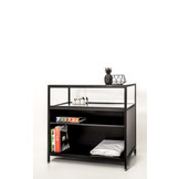 Glass counter display case 832 1000 black anodised