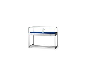 Table showcase TGV 1000 silver with gas springs