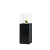 Pedestal showcase SV1 500 black with glass top and storage