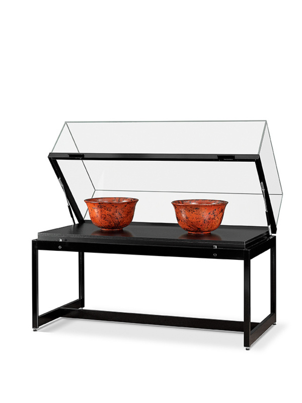 Table showcase TGV 250 1200 black with gassprings