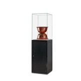 Pedestal showcase SV1 500 black with high glass top and storage