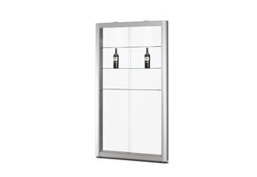 Glass display cabinet Senza 150 silver anodised - wall unit