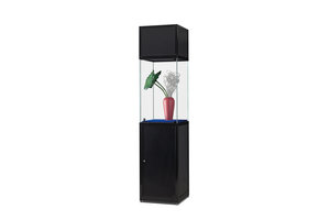 Pedestal showcase SV1 500 black with big display area, storage and header