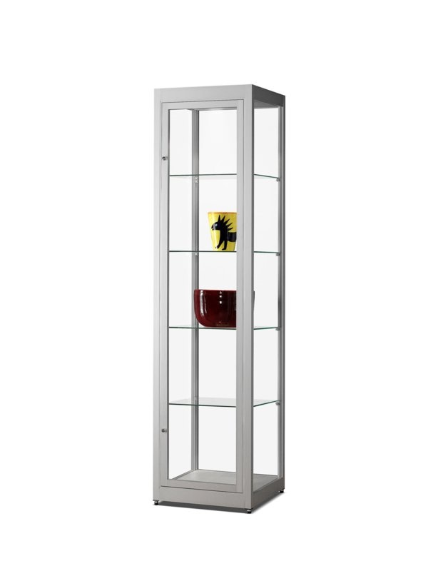 Dustproof display case V8 500 silver with LED toplight