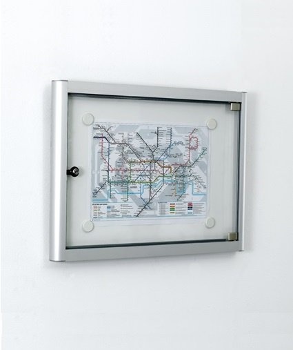 Information board 332 2xA4 DIN A3 silver anodised