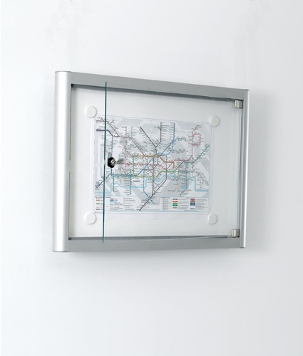 Information board 332 2xA4 DIN A3 silver anodised