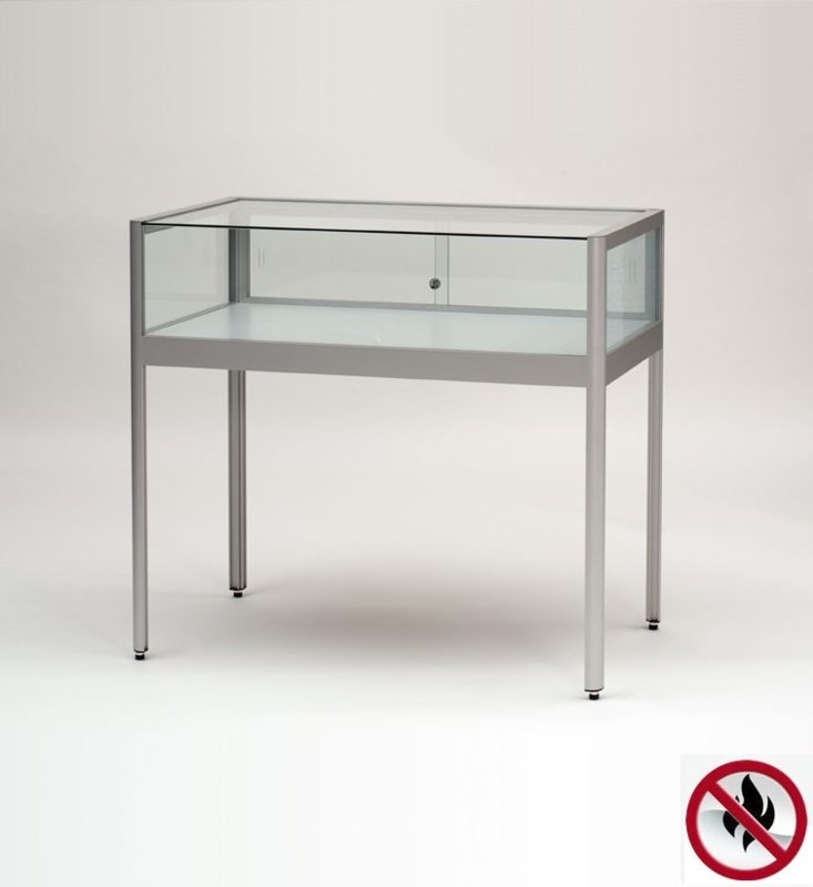 Elk jaar vier keer ontwerper Fire class B1 table showcase glass table display silver - SDB Vitrine  building