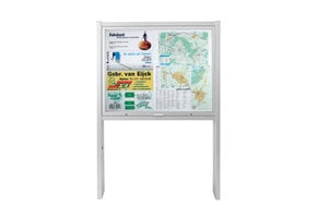 Schaukast 1553 16xA4 DIN A0 silber eloxiert mit Standbeinen