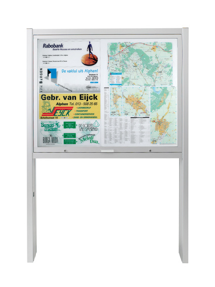 Schaukast 1553 16xA4 DIN A0 silber eloxiert mit Standbeinen