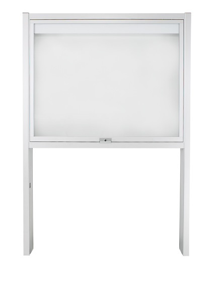 Schaukast 1553 8xA4 DIN A1 silber eloxiert mit Standbeinen