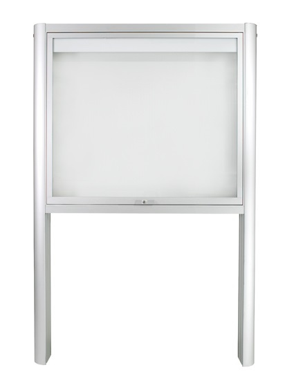 Information board 1593 4xA4 DIN A2 silver anodised with posts