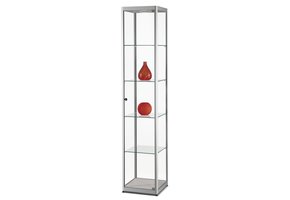 Vitrine MPC 400 silber mit LED Deckenspot