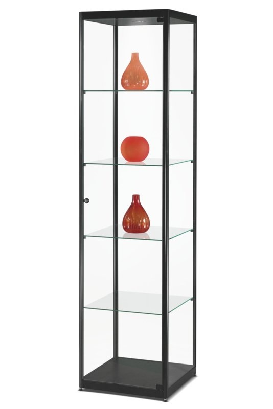 Vitrine MPC 500 schwarz mit LED Deckenspot