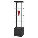 Vitrine MPC 500 schwarz mit LED Deckenspot und Unterschrank