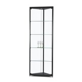 Eckvitrine MPC 500 schwarz mit LED Deckenspot