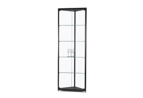 Eckvitrine MPC 500 schwarz mit LED Deckenspot