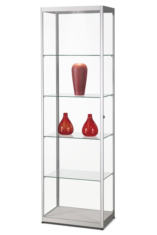 Vitrine MPC 600 zilver met LED plafondspot
