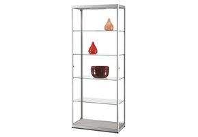 Glass display cabinet MPC 800 silver with LED toplights