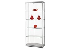 Vitrine MPC 800 silber LED mit Drehtüren im Front